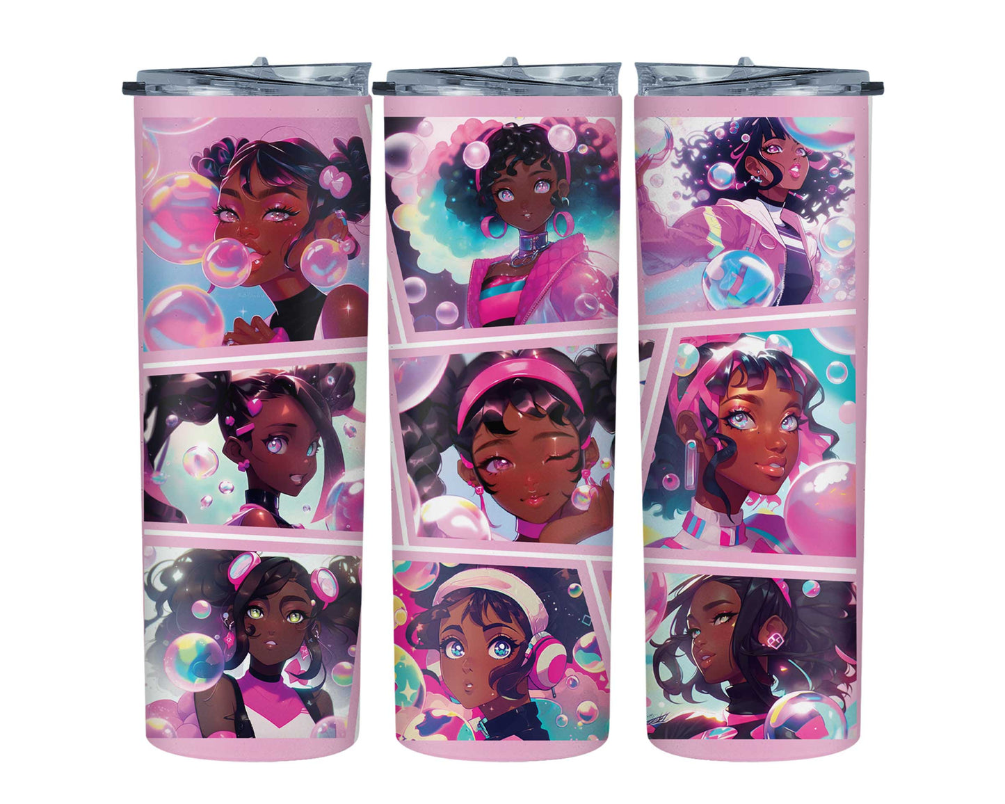 Black Girl Anime 20oz Skinny Tumbler