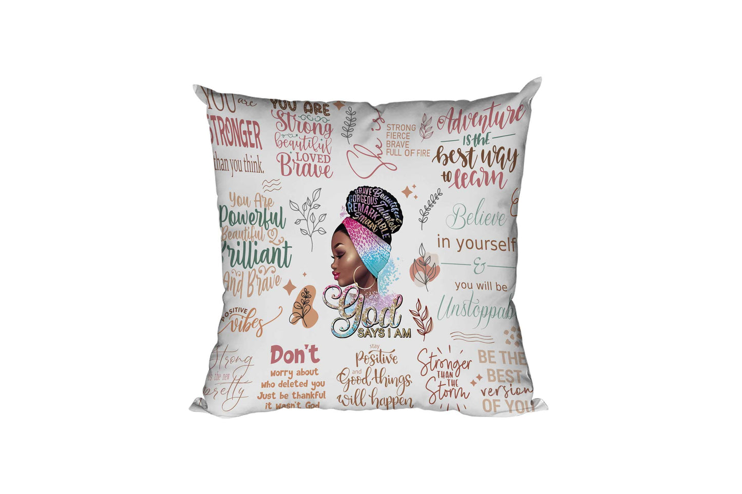 Black Girl Inspiration Pillow Cover 15.75 x 15.75 in