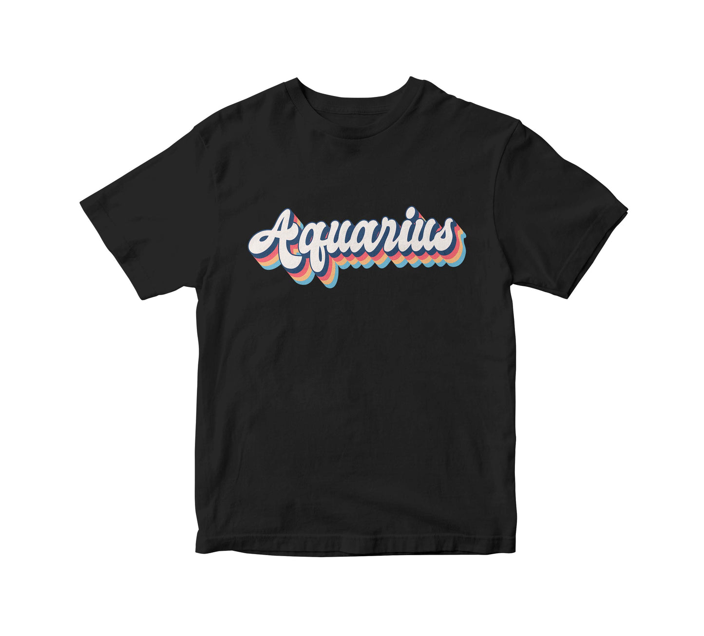 Zodiac Retro Birthday Adult Unisex Black T-Shirt