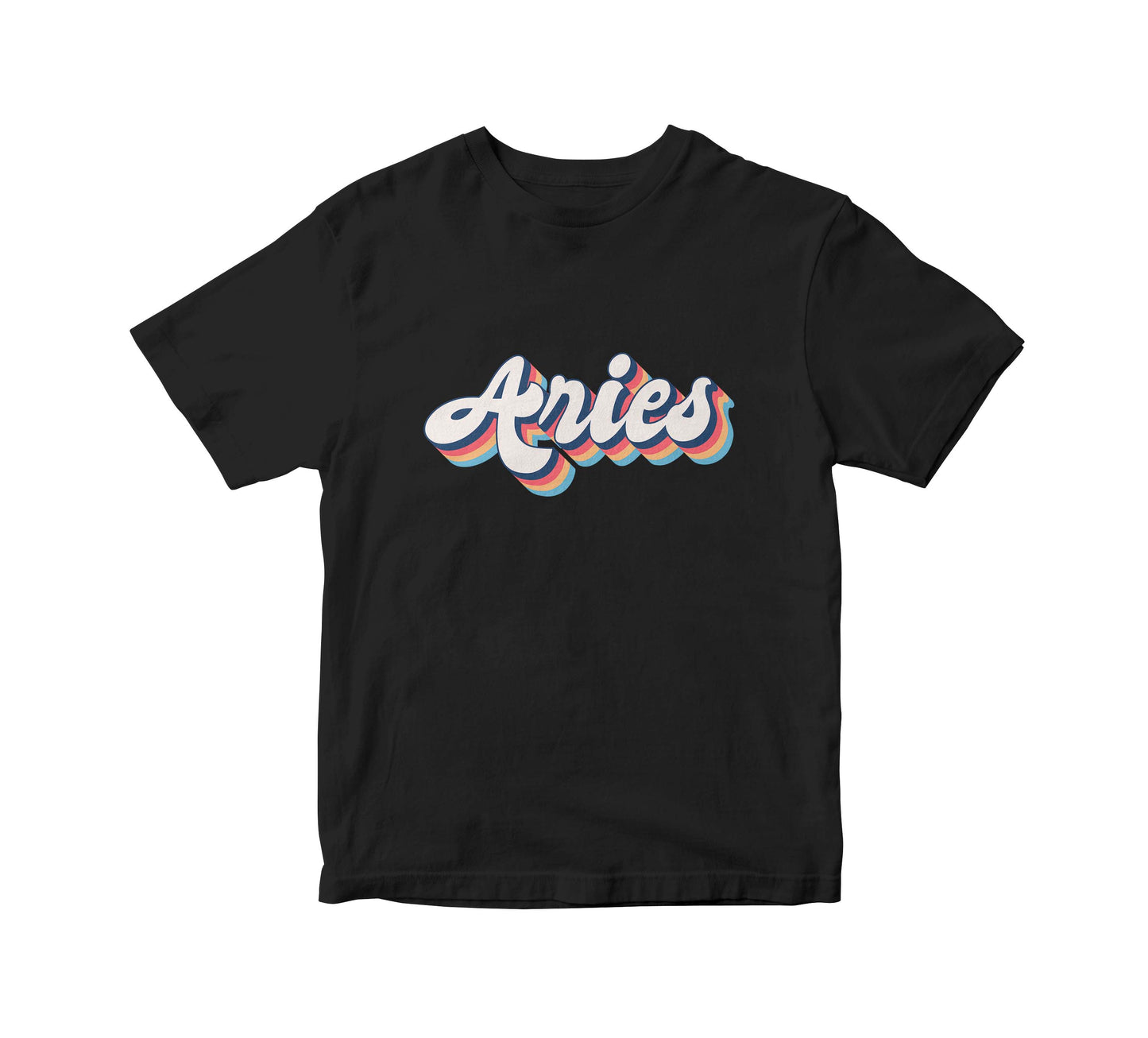 Zodiac Retro Birthday Adult Unisex Black T-Shirt