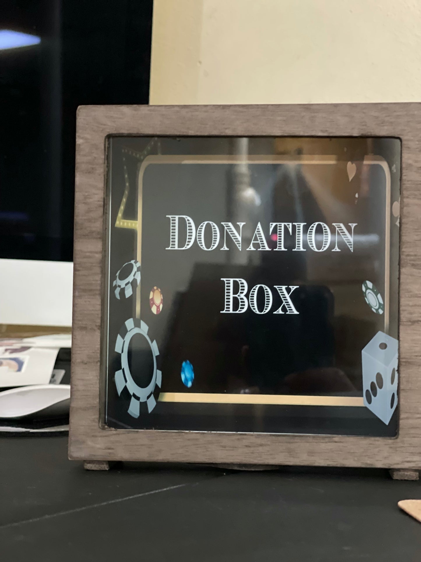 Dark Wood Shadow Box Bank