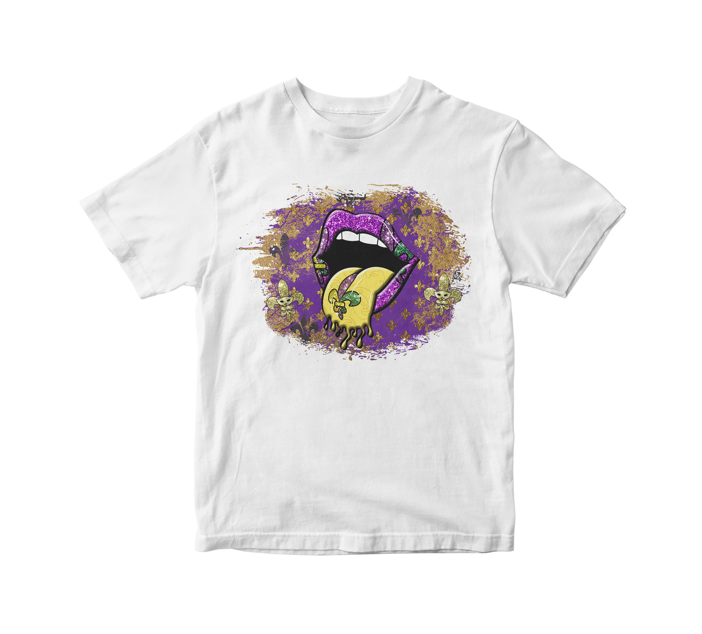 Mardi Gras Lips Adult Unisex T-Shirt