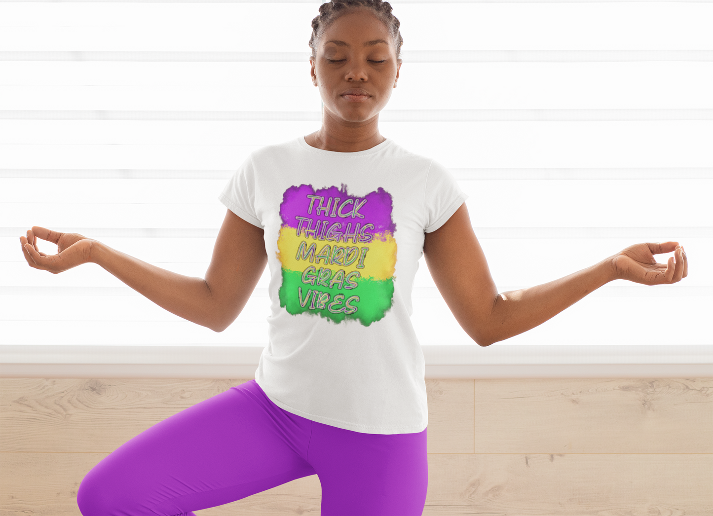 Thick Thighs Mardi Gras Vibes T-Shirt