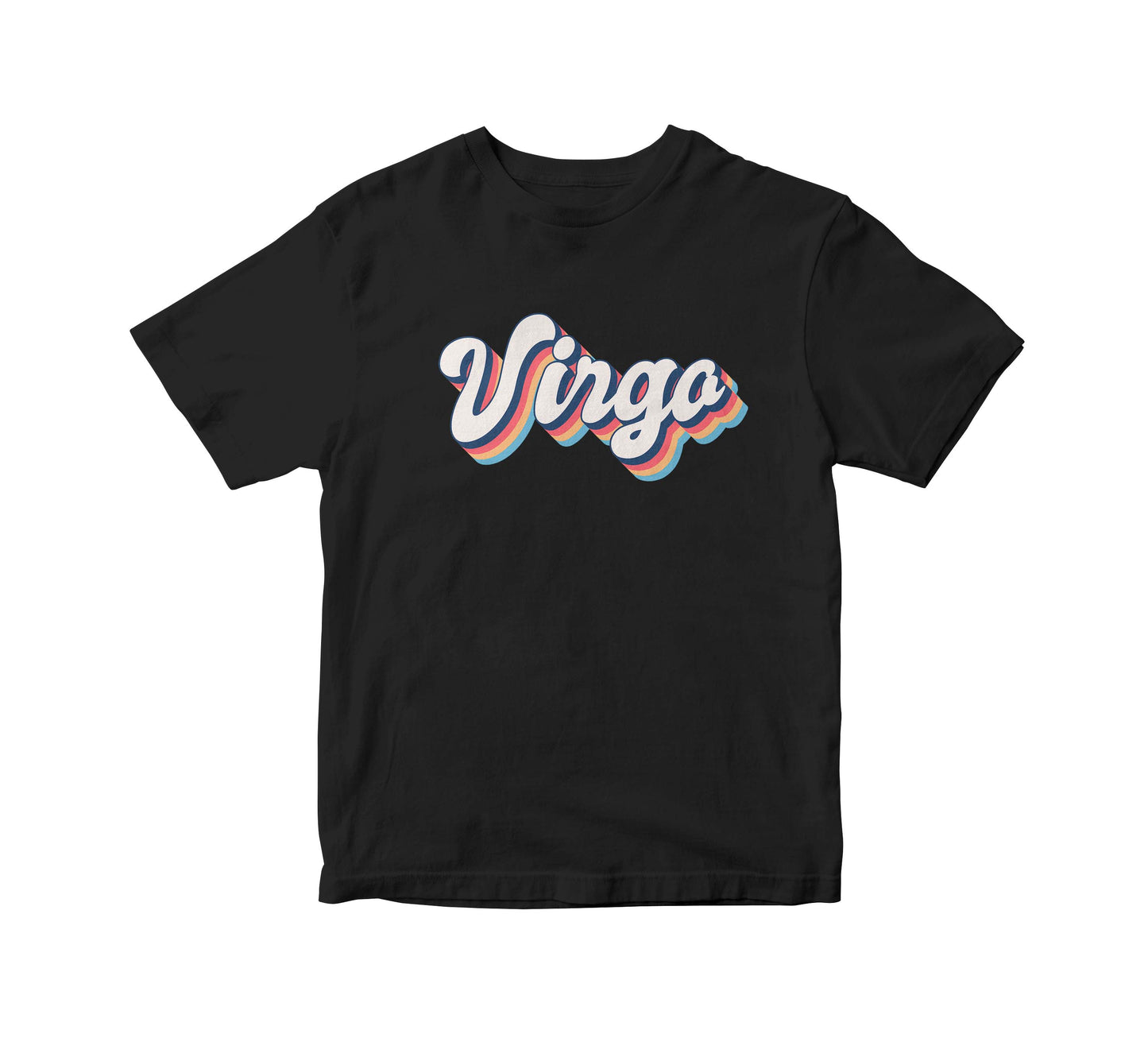 Zodiac Retro Birthday Adult Unisex Black T-Shirt