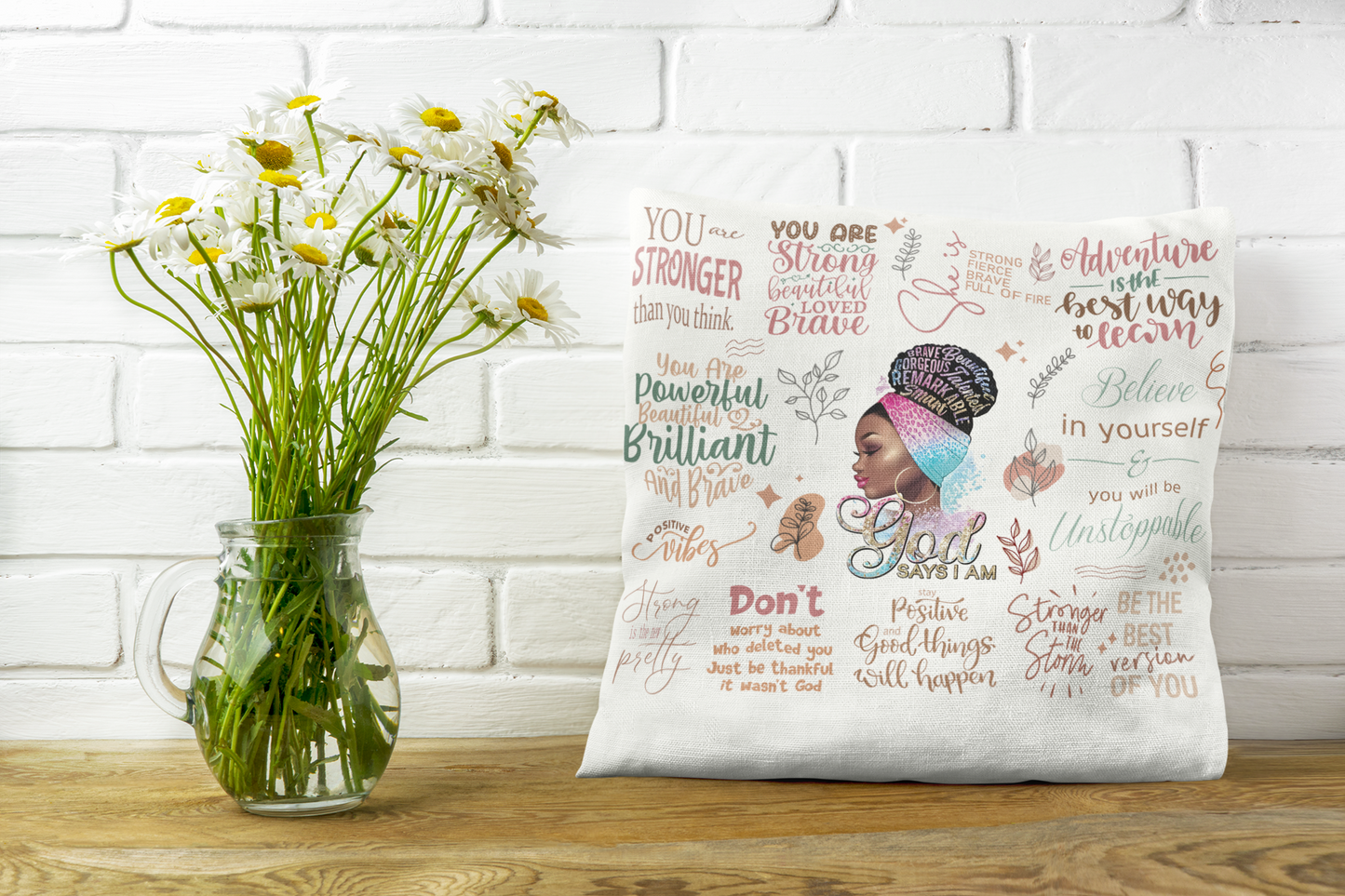 Black Girl Inspiration Pillow Cover 15.75 x 15.75 in