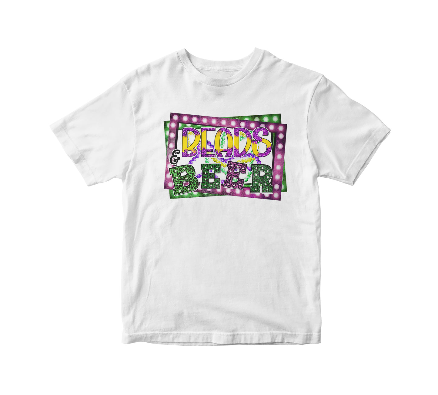 Beads and Beer Mardi Gras Adult Unisex T-Shirt