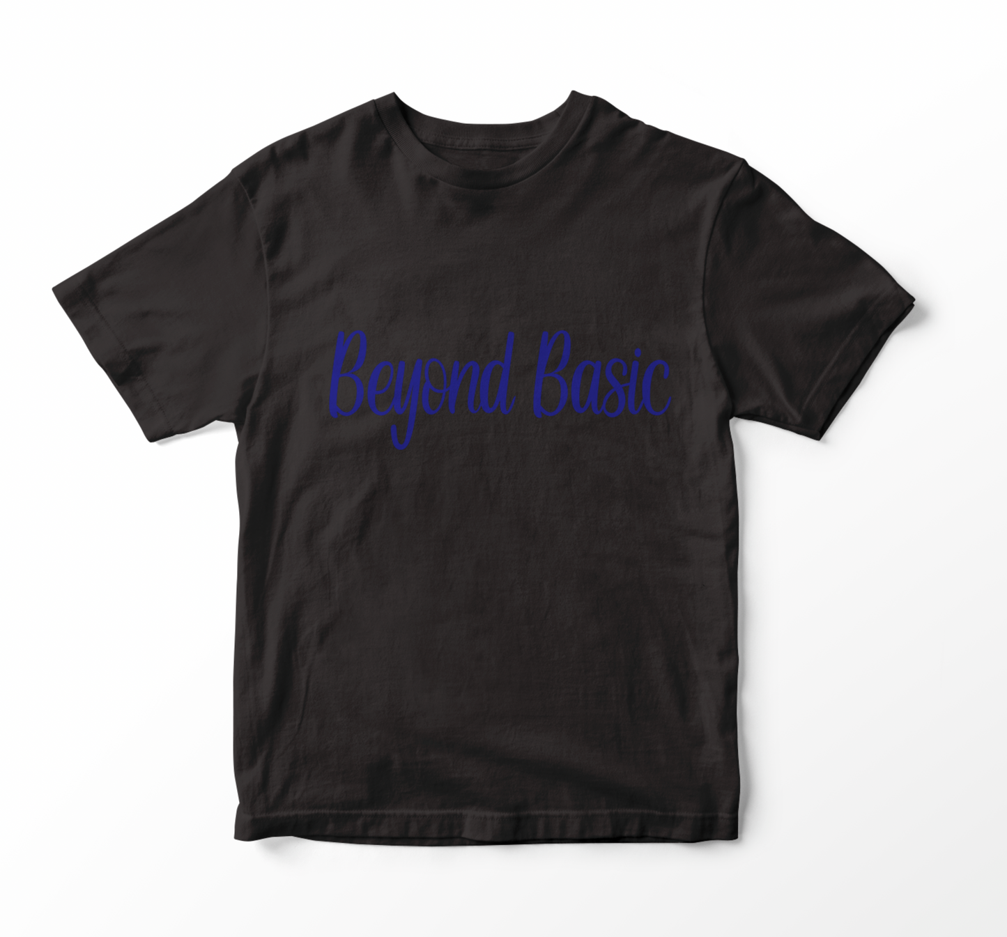 Beyond Basic Script Blue Adult Unisex T-Shirt