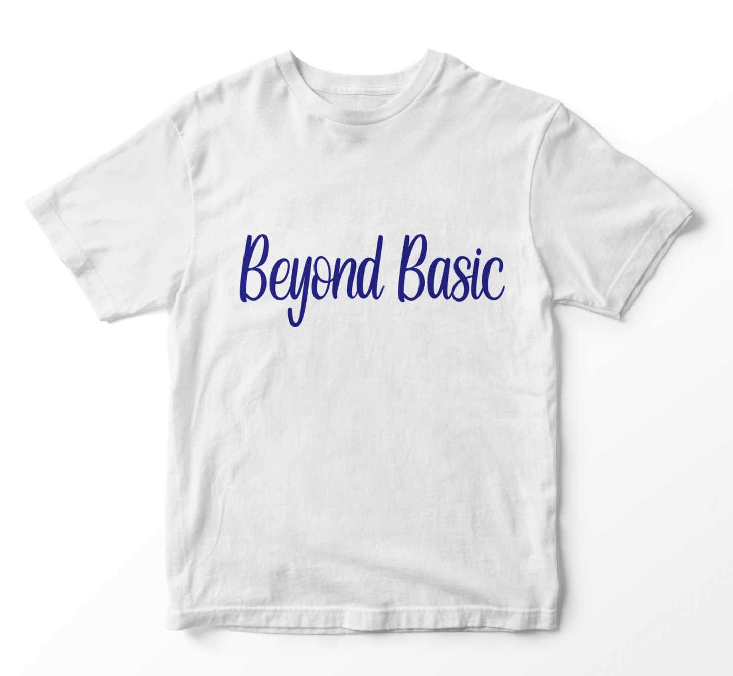 Beyond Basic Script Blue Adult Unisex T-Shirt