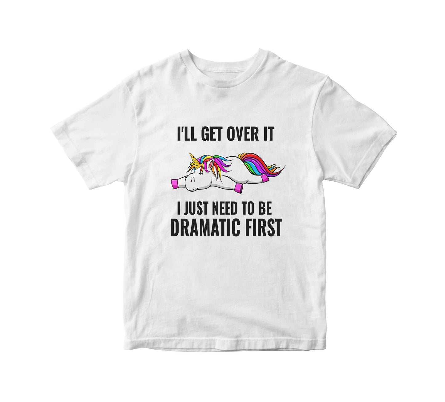Dramatic Unicorn Kids Unisex T-Shirt