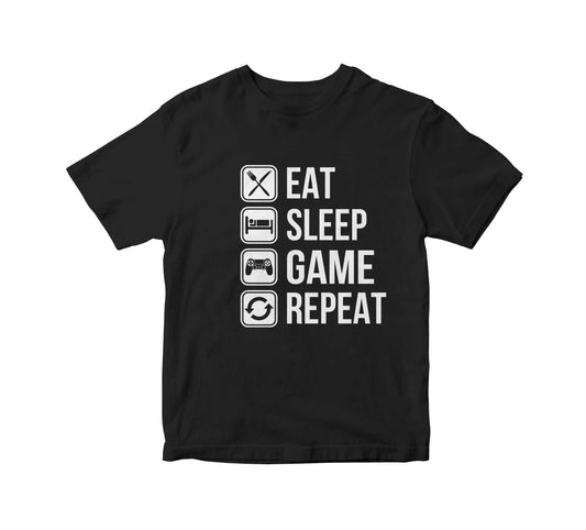 Eat Sleep Game Repeat Adult Unsiex T-Shirt