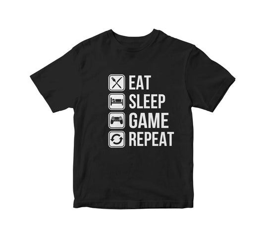 Eat Sleep Game Repeat Kids Unisex T-Shirt