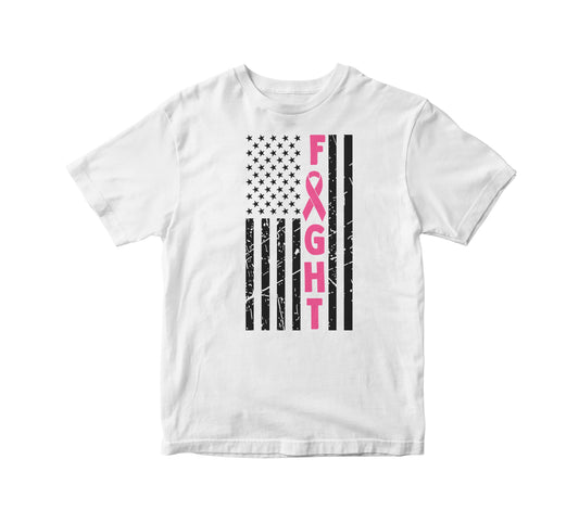 Flag Fight Breast Cancer Kids Unisex T-Shirt