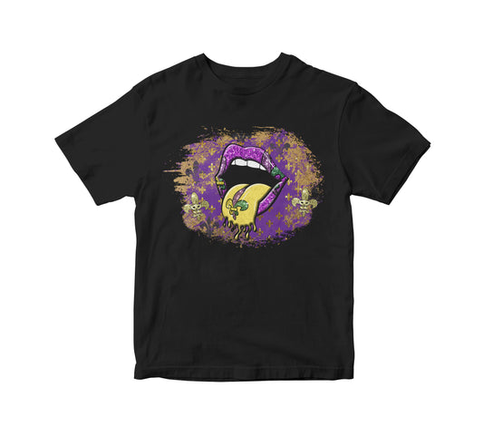 Mardi Gras Lips Adult Unisex T-Shirt