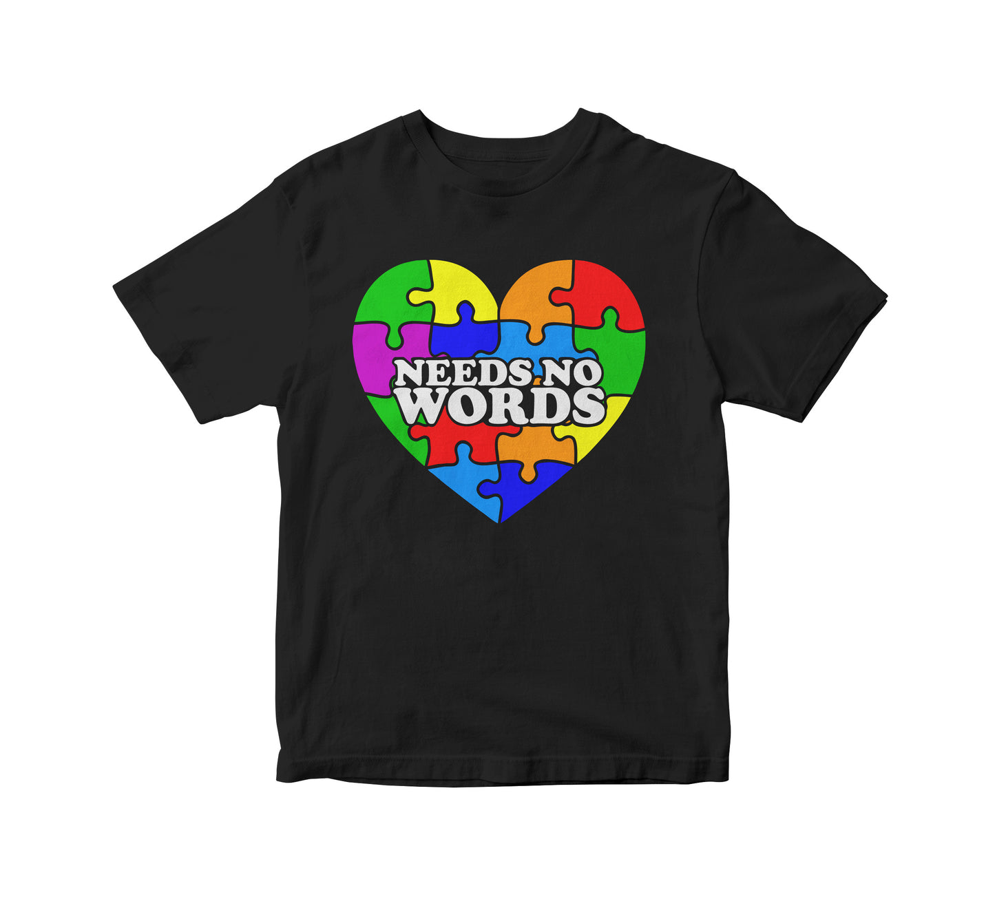 Love Needs No Words Autism Adult Unisex T-Shirt